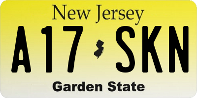 NJ license plate A17SKN