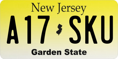 NJ license plate A17SKU