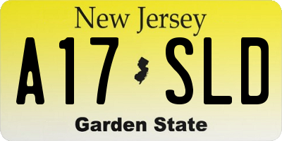 NJ license plate A17SLD