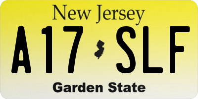 NJ license plate A17SLF