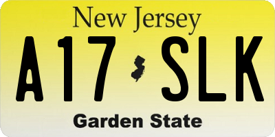 NJ license plate A17SLK