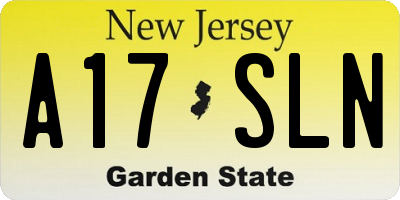 NJ license plate A17SLN