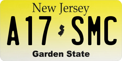 NJ license plate A17SMC