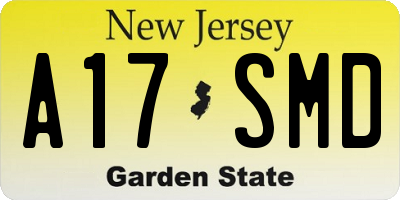 NJ license plate A17SMD