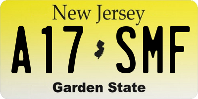 NJ license plate A17SMF