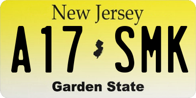NJ license plate A17SMK