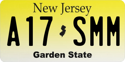 NJ license plate A17SMM