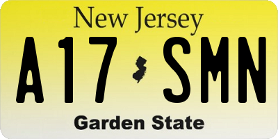 NJ license plate A17SMN