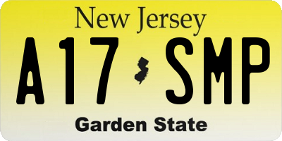 NJ license plate A17SMP