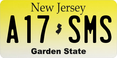 NJ license plate A17SMS