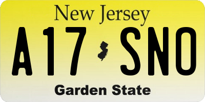 NJ license plate A17SNO