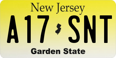 NJ license plate A17SNT