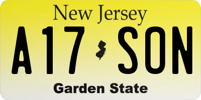 NJ license plate A17SON