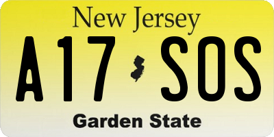 NJ license plate A17SOS