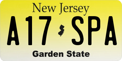NJ license plate A17SPA