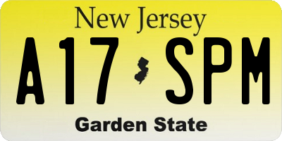 NJ license plate A17SPM