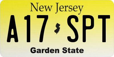 NJ license plate A17SPT