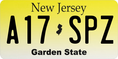 NJ license plate A17SPZ