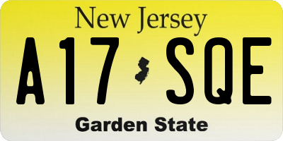 NJ license plate A17SQE