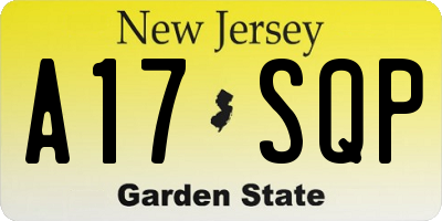 NJ license plate A17SQP