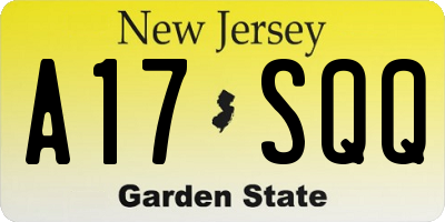 NJ license plate A17SQQ