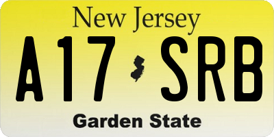 NJ license plate A17SRB