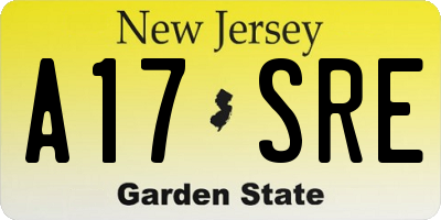 NJ license plate A17SRE