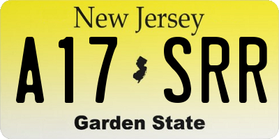 NJ license plate A17SRR