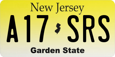 NJ license plate A17SRS
