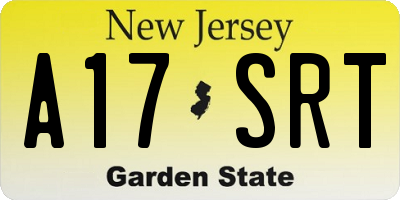 NJ license plate A17SRT