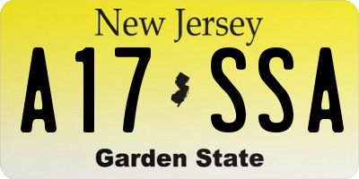 NJ license plate A17SSA