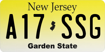 NJ license plate A17SSG
