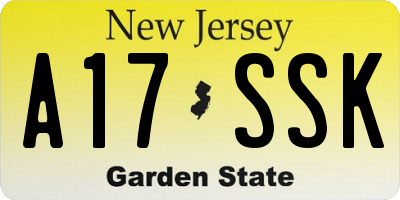 NJ license plate A17SSK