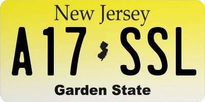 NJ license plate A17SSL