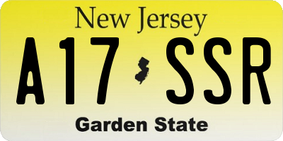 NJ license plate A17SSR