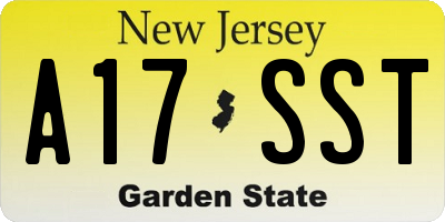NJ license plate A17SST