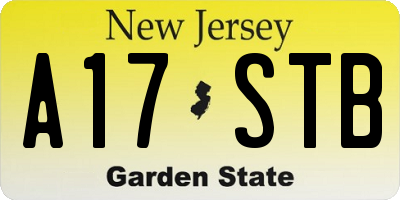 NJ license plate A17STB