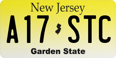 NJ license plate A17STC