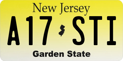 NJ license plate A17STI