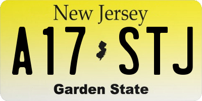 NJ license plate A17STJ