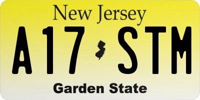 NJ license plate A17STM