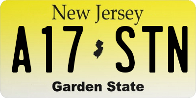 NJ license plate A17STN