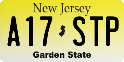 NJ license plate A17STP