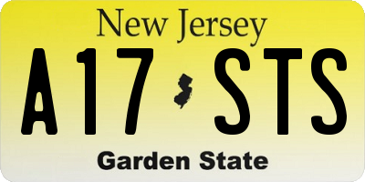 NJ license plate A17STS
