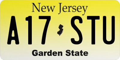 NJ license plate A17STU