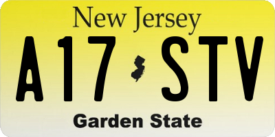 NJ license plate A17STV