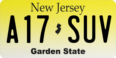 NJ license plate A17SUV