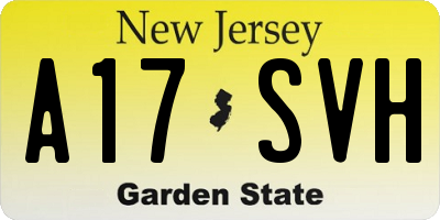 NJ license plate A17SVH