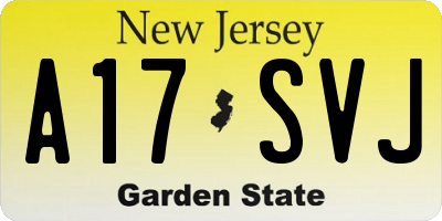 NJ license plate A17SVJ