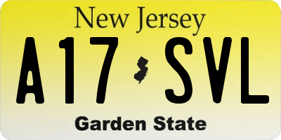 NJ license plate A17SVL